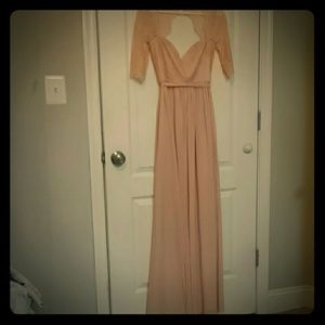 Long classy blush pink dress